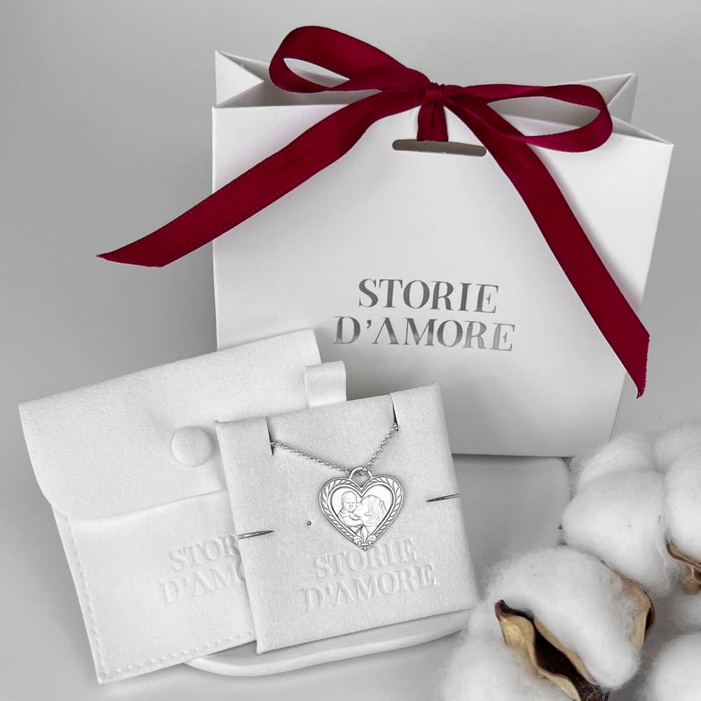 Ornamentaler Herzanhänger, 925 Silber