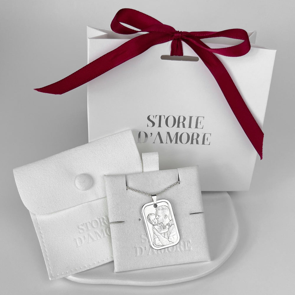 Rechteckiger Anhänger, 925 Silber