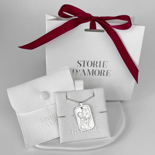 Rechteckiger Anhänger, 925 Silber