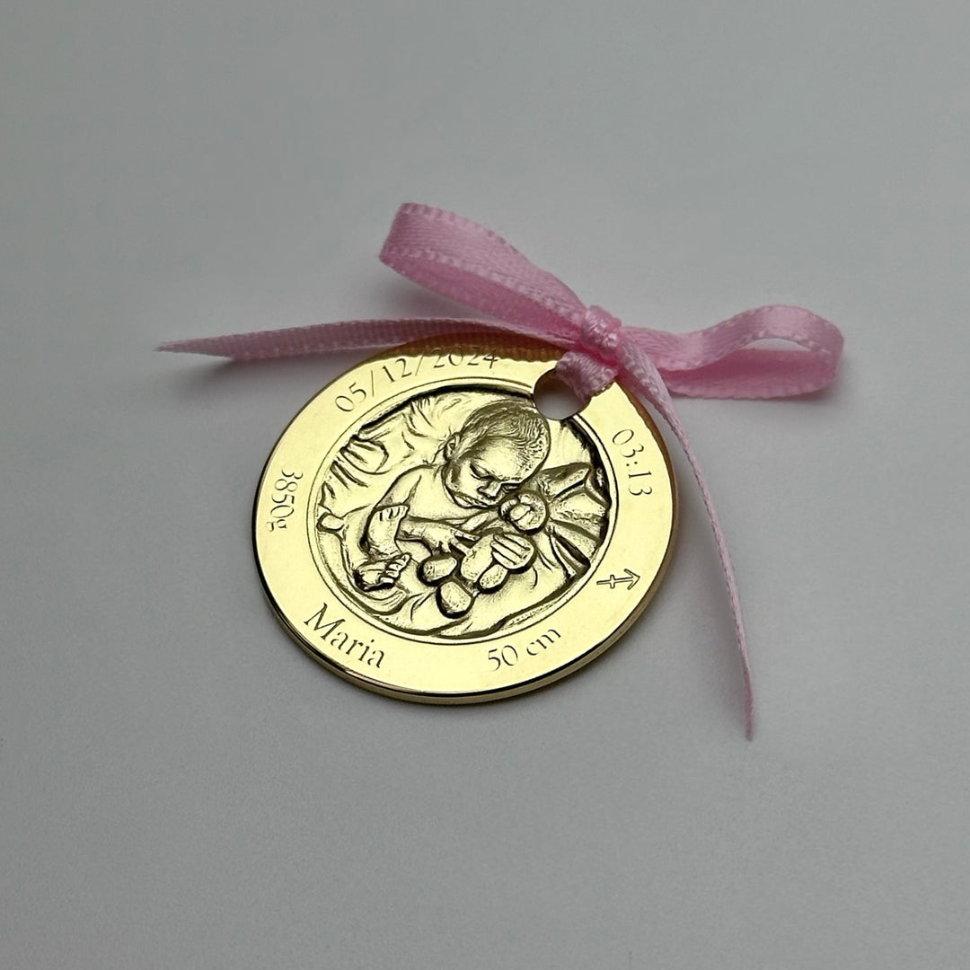 925 Silber Baby Foto Münze, 23.5 mm