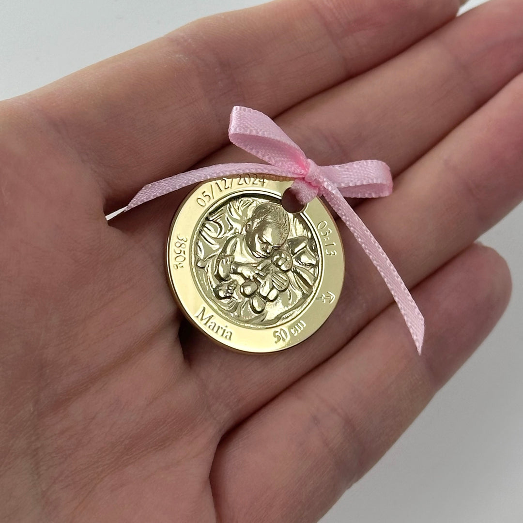 925 Silber Baby Foto Münze, 23.5 mm
