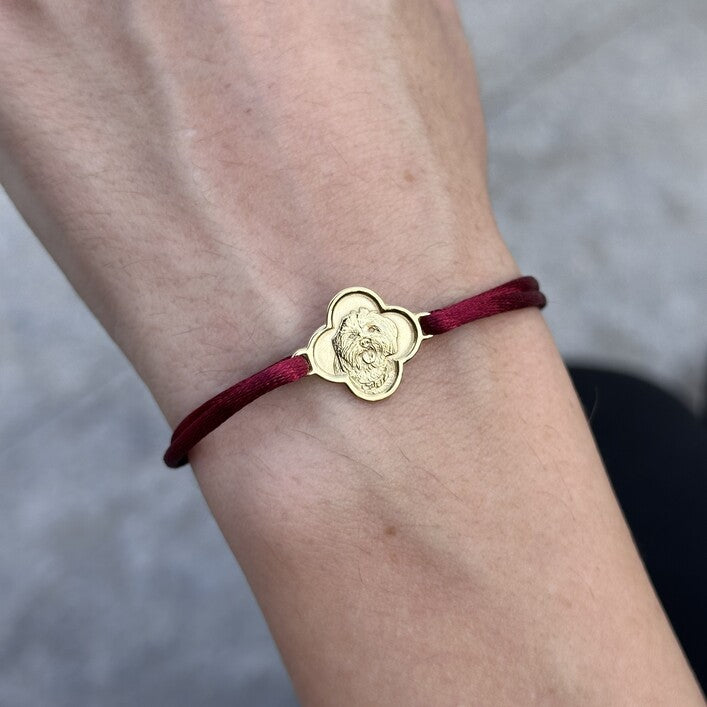 Armband mit Kleeblatt-Charm, 925 Silber