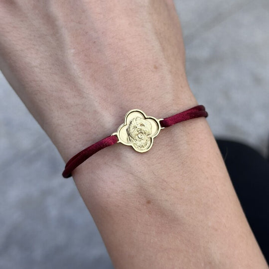 Armband mit Kleeblatt-Charm, 925 Silber