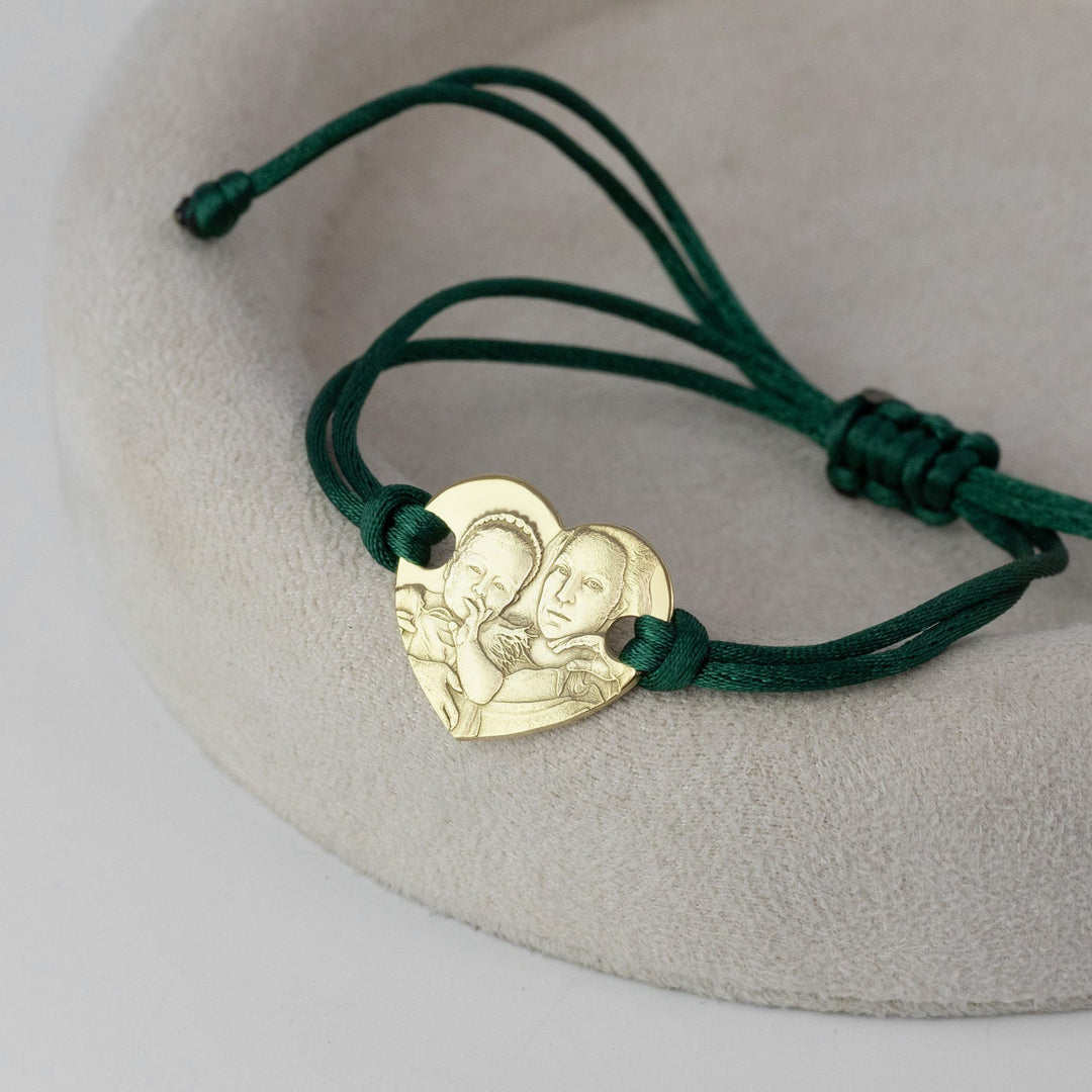Heart 925 Silver Bracelet with 3D Photo Engraving