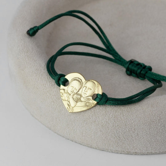 Heart 925 Silver Bracelet with 3D Photo Engraving