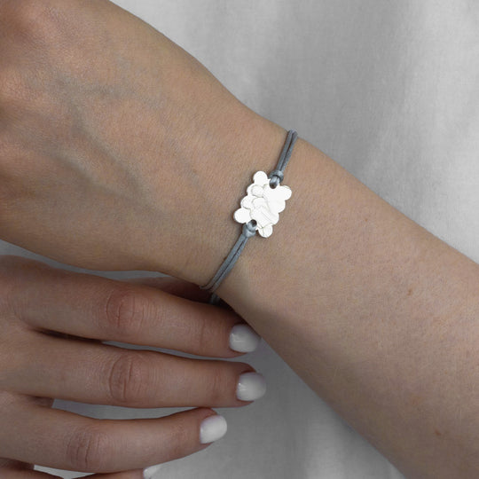 "Biscuit" 925 Silver Bracelet with 3D Photo Engraving