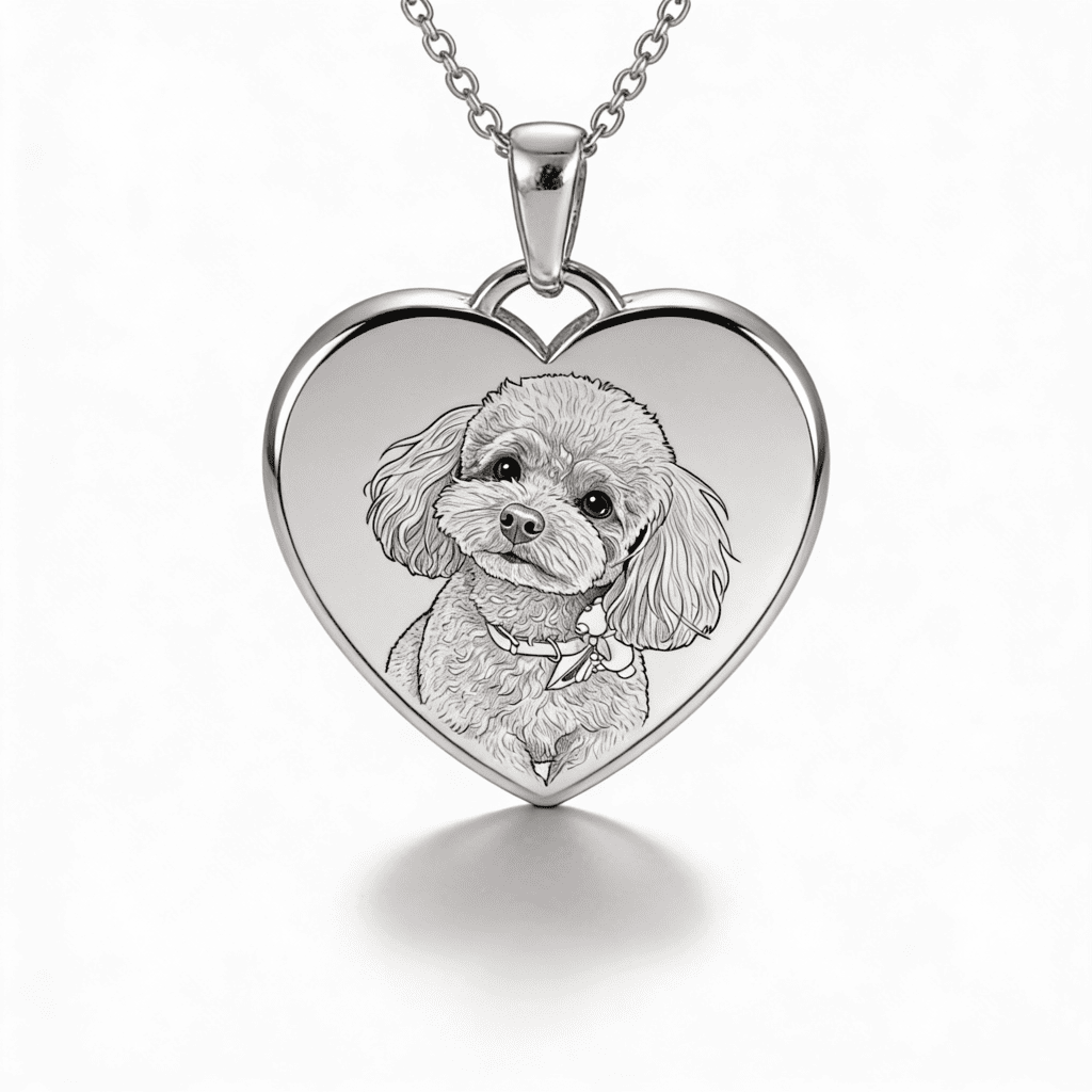 Colier cu pandantiv inimă pentru animal de companie