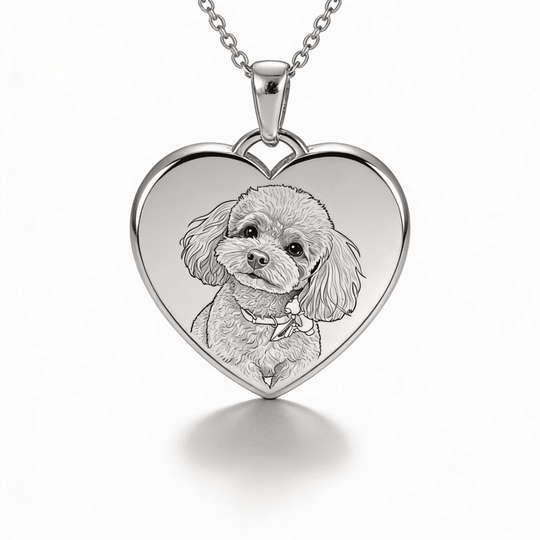 Colier cu pandantiv inimă pentru animal de companie