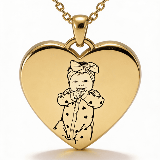 Colier pandantiv inimă cu fotografie