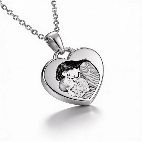 Colier pandantiv inimă cu fotografie