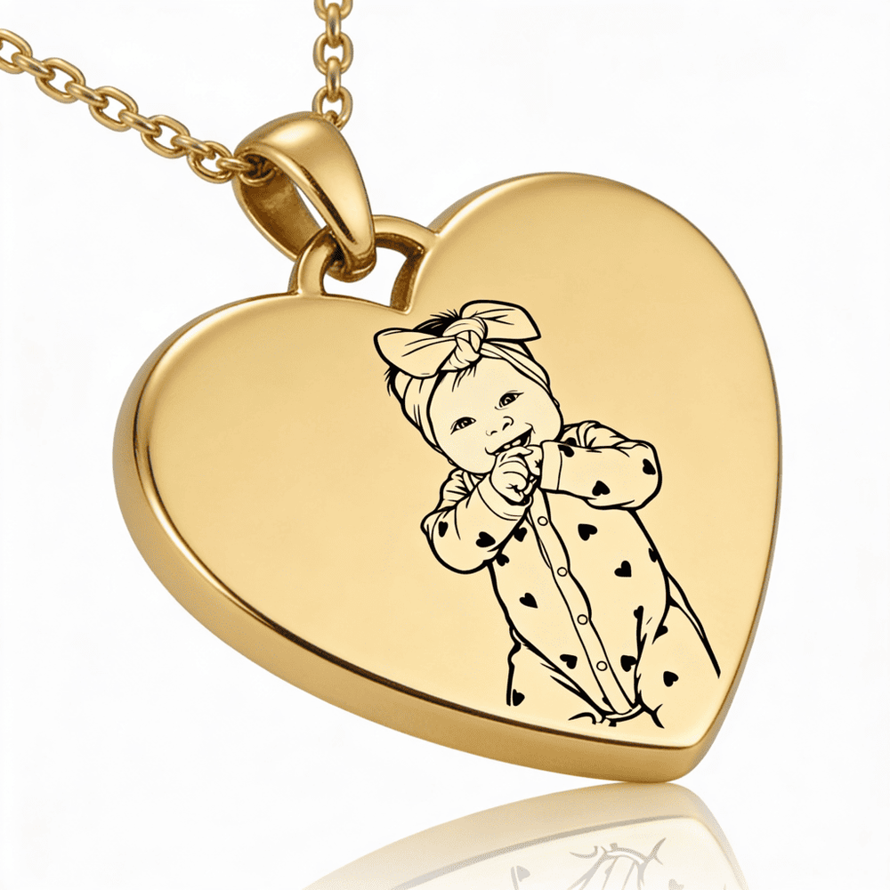 Colier pandantiv inimă cu fotografie