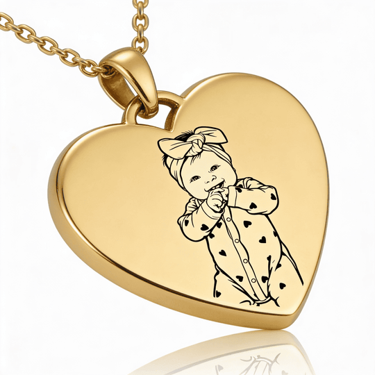 Colier pandantiv inimă cu fotografie