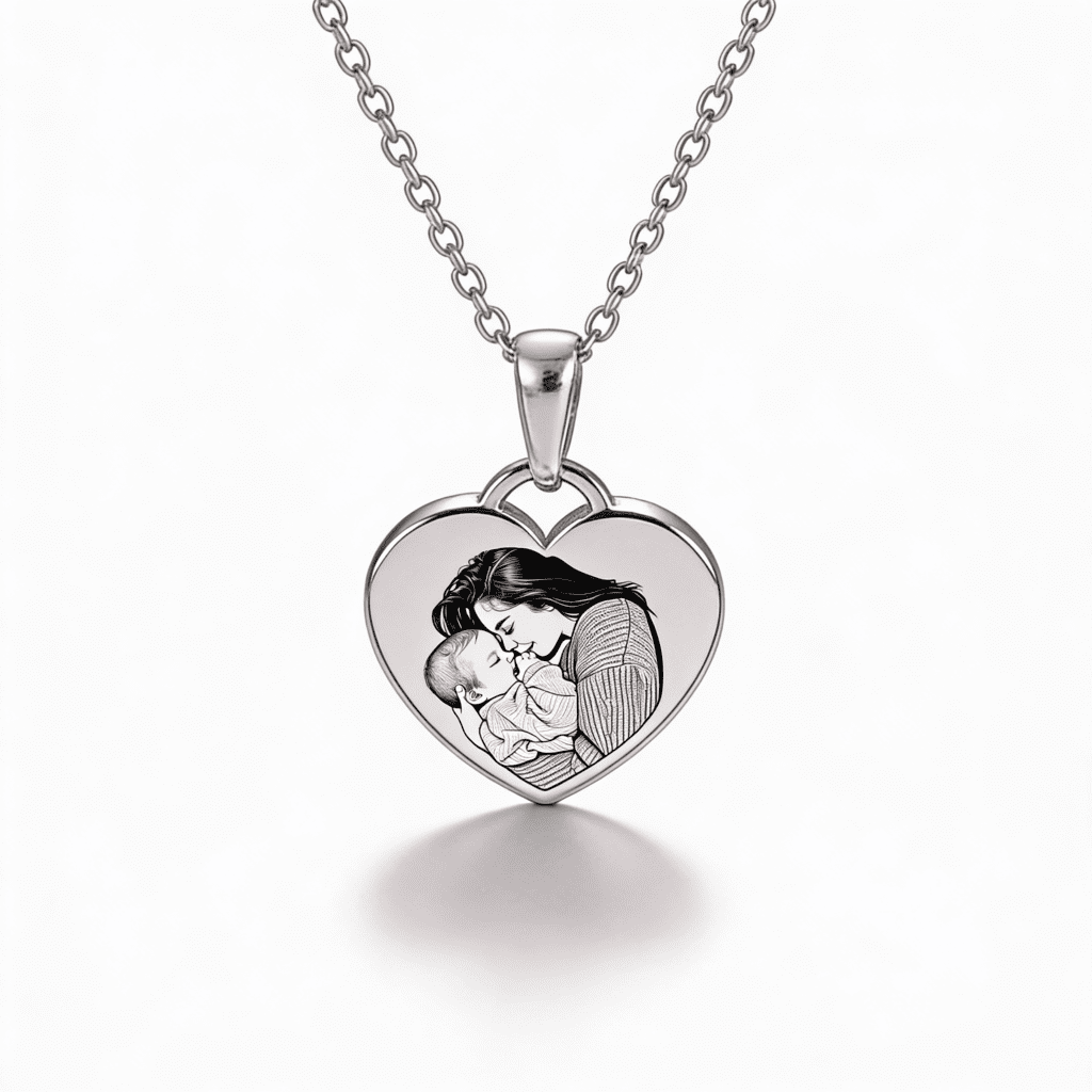 Colier pandantiv inimă cu fotografie