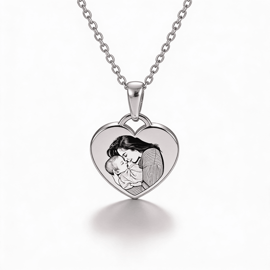 Colier pandantiv inimă cu fotografie