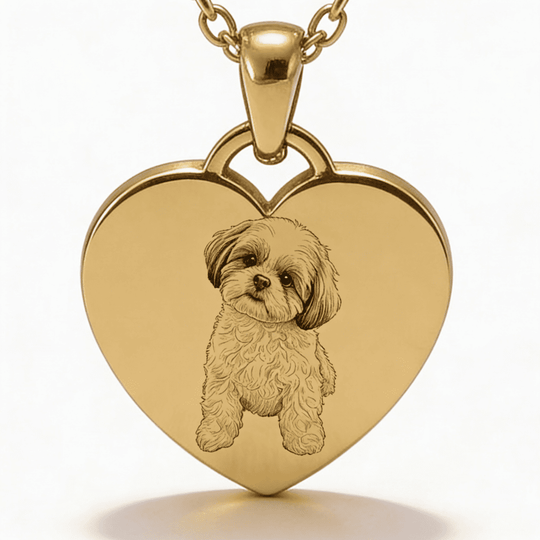 Colier cu pandantiv inimă pentru animal de companie