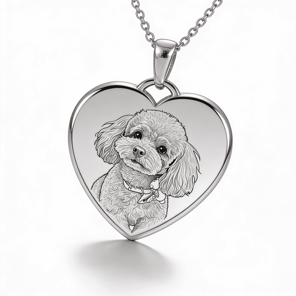 Colier cu pandantiv inimă pentru animal de companie