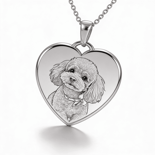 Colier cu pandantiv inimă pentru animal de companie