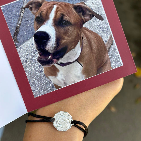 Herzrahmen-Armband mit Haustierporträt, 925 Silber