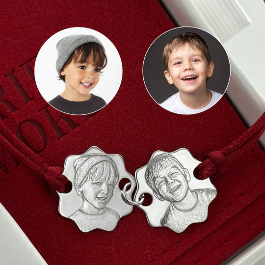 Double 925 Silver Bracelet with 3D Photo Engraving