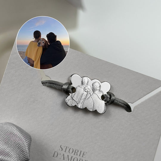 "Biscuit" 925 Silver Bracelet with 3D Photo Engraving